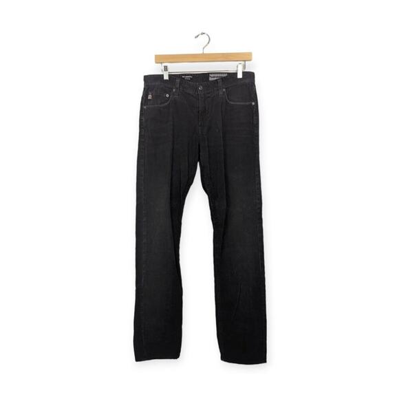 AG Adriano Goldschmied Black Corduroy The Graduate Tailored Leg Pants - Picture 1 of 9